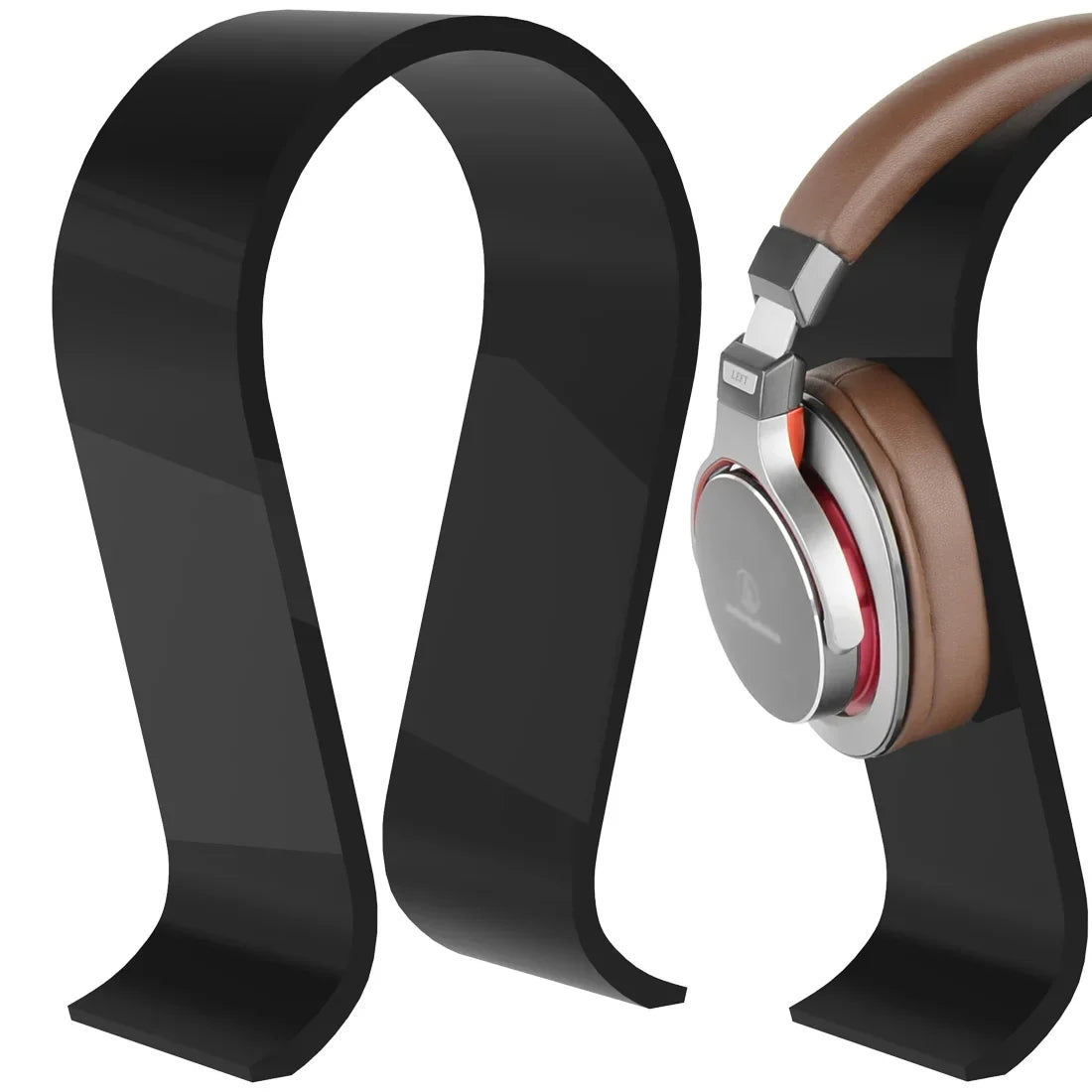 Geekria Omega Hanger , Headphones, AKG, Display JVC, Gaming Bang Stand, Headphone Over-Ear Acrylic for , Headsets (Black) Stand Compatible with Sennheiser, & Olufsen Desk Headset