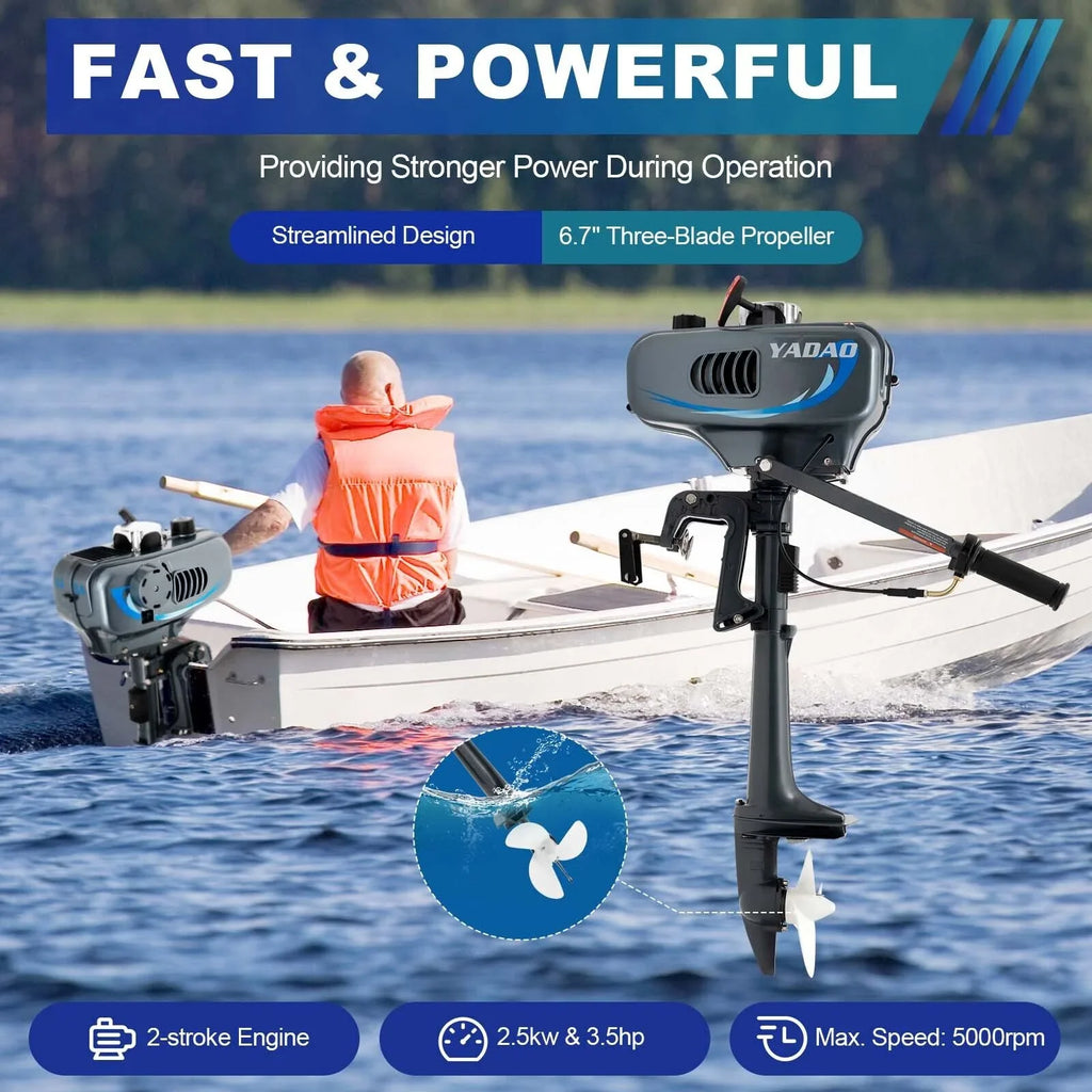 2-Stroke liquid System HP Fishing Boat Motor Boat with Outboard Cooling Engine 3.5 Engine