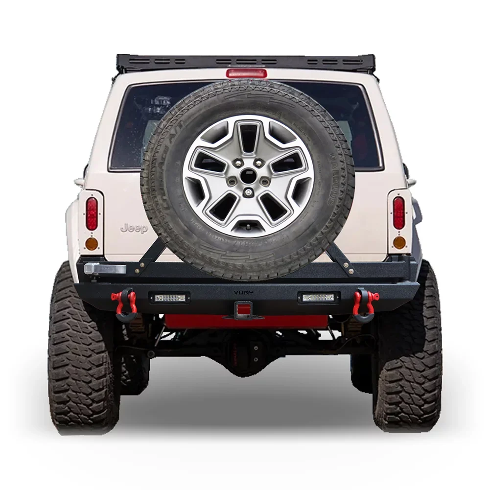 Lights Cherokee Bumper Jeep W/Spare 1984-2001 Ronghui Steel Tire & Carrier For Rear XJ
