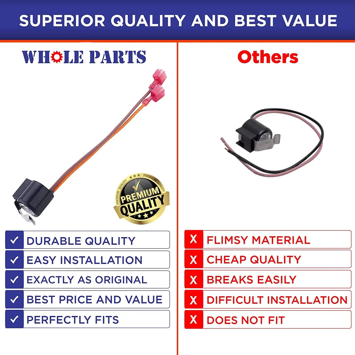 & Replacement - Some Refrigerators Compatible Viking With Defrost Part Terminator Whole Parts Thermostat # 058966-000