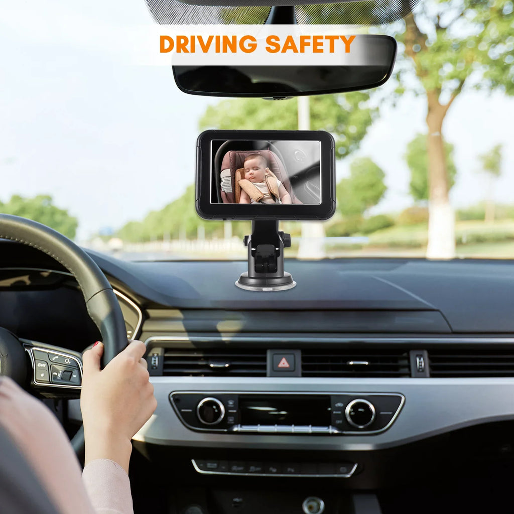 Facing High Inch 5 Camera Seat, Wide View, 150° Night Mirror Car Dcenta Rear for Display, Resolution Baby Vision-Invigilator