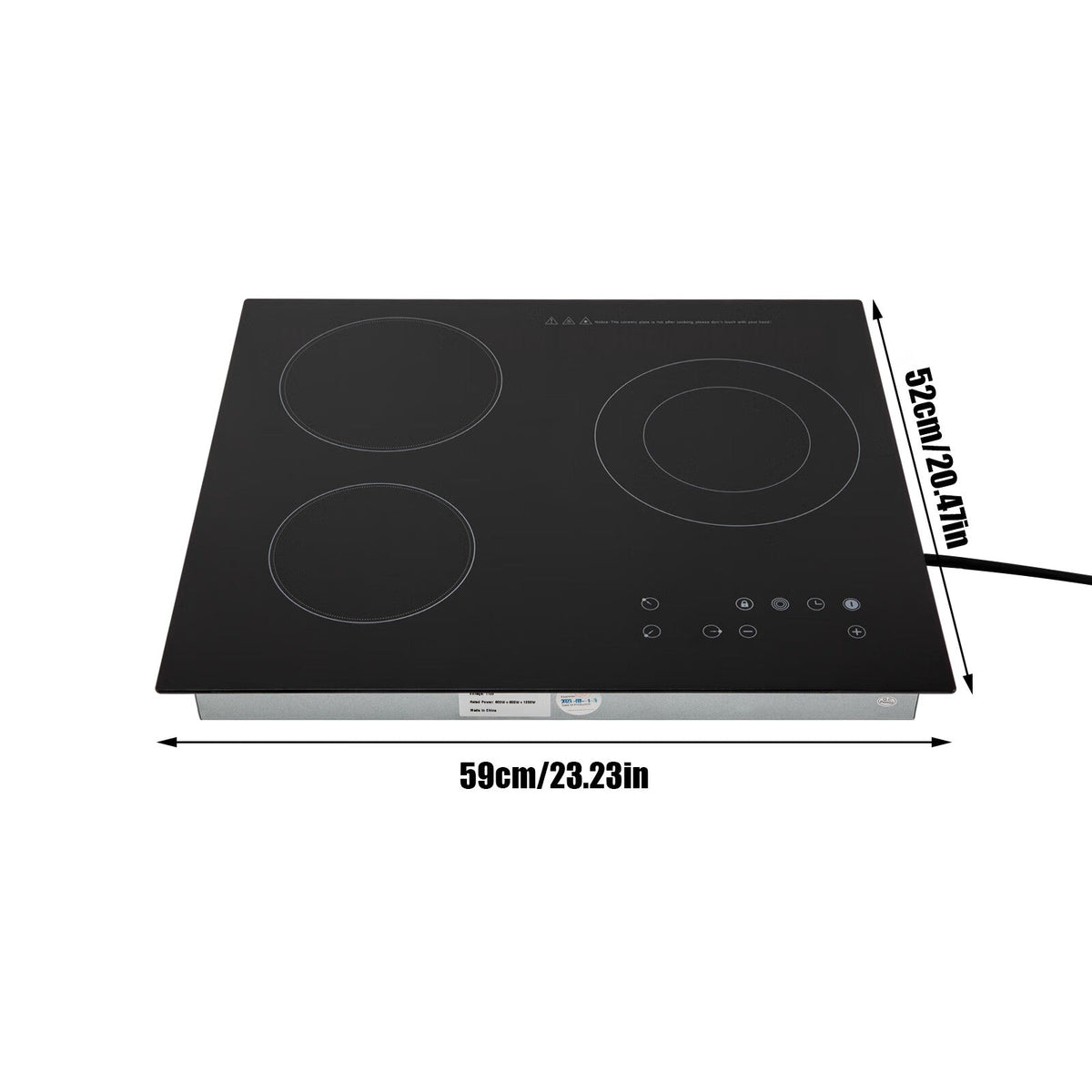 Timer Safety Heating Hot and Cooktop 3 Level Built-in 110V Ceramic Electric 2600W Plate Sensor Aiqidi 9 Countertop Stove Electric Lock Electric Touch Burners Cooktop Top with Kid Control