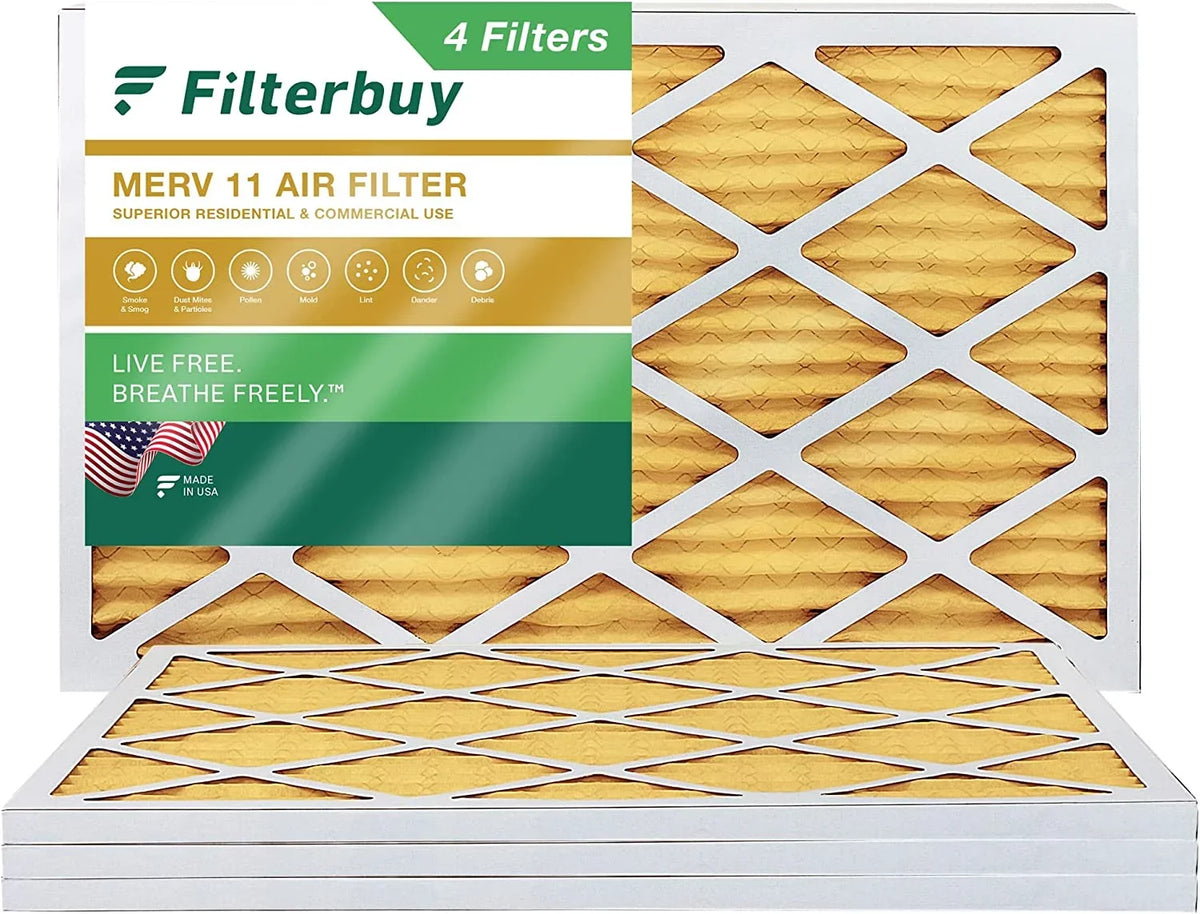 Air Filters MERV Furnace AC (4-Pack) Filterbuy Pleated 11 HVAC 14x24x1
