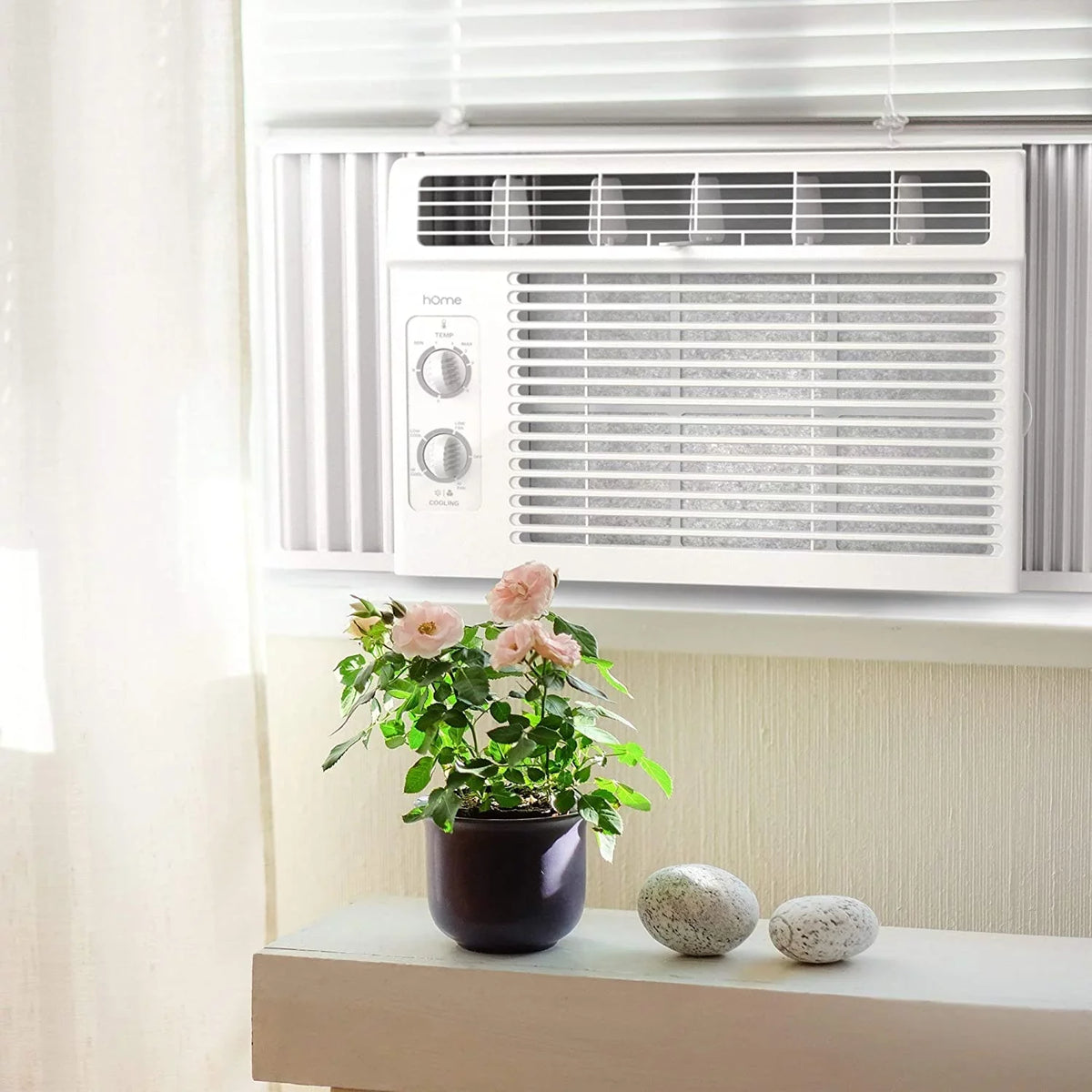 '- 5000 Easy Sq. Bedroom 2 Conditioner Compact Window Air Speeds, 2 150 to Ideal up for Washable with Fan AC - Unit BTU Filter, Speeds Reusable hOmeLabs and Mechanical Rooms Cooling Ft. Control