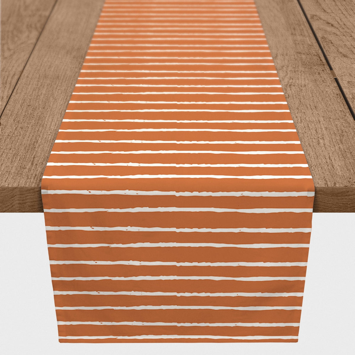 Sketch Poly Products Creative Table Runner Orange Stripes Twill 16x90
