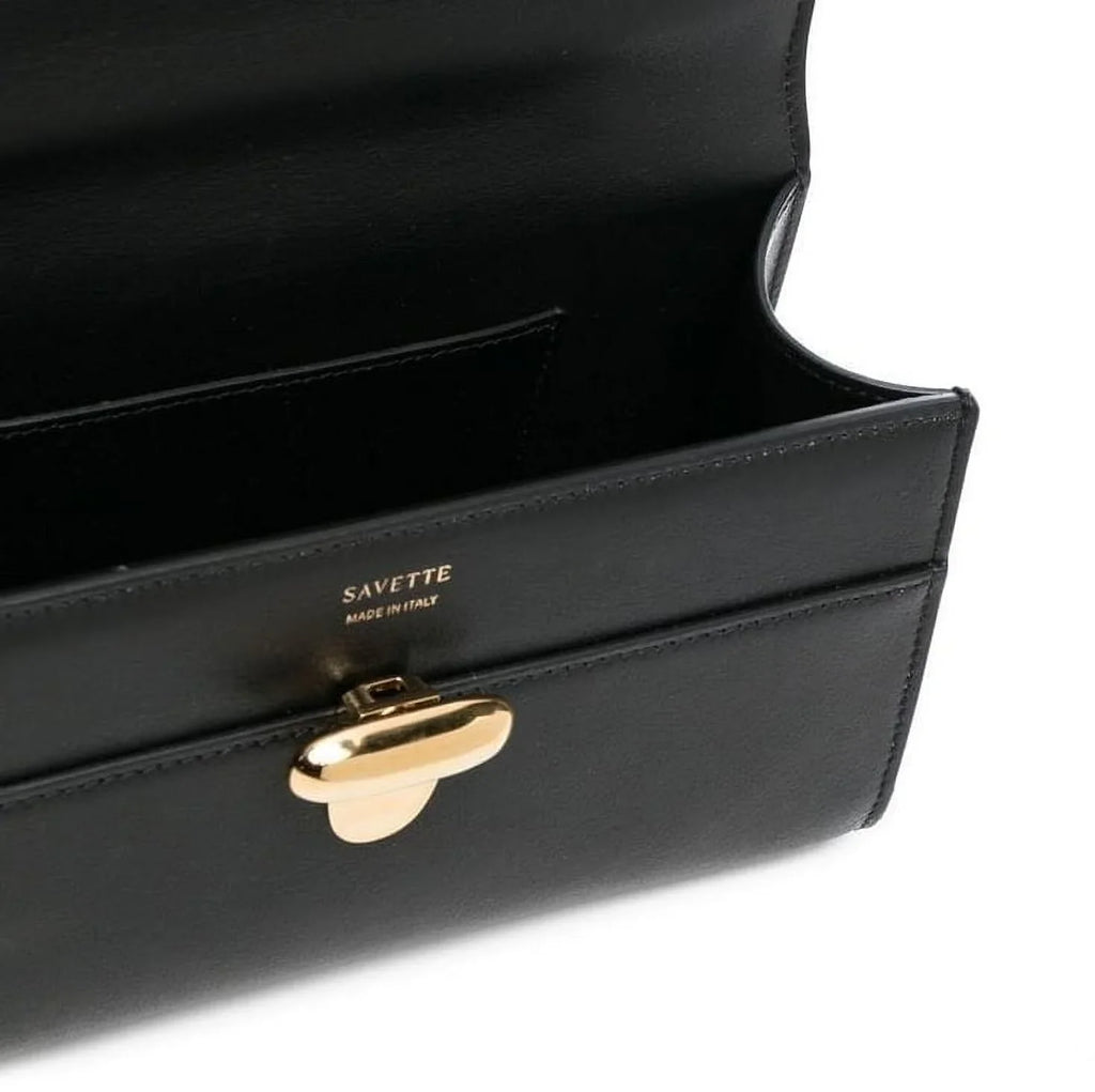 Partner for Women Black Qi Top Handbags in Pochette Leather Handle Bags The Symmetry
