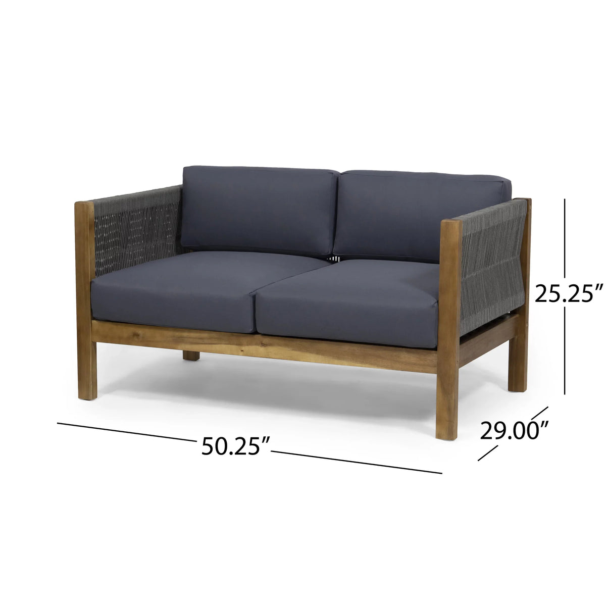 and with Acacia 4 Seater Gray exterior Cushions, and Wood Charlotte GDF Set Chat Teak Rope Studio
