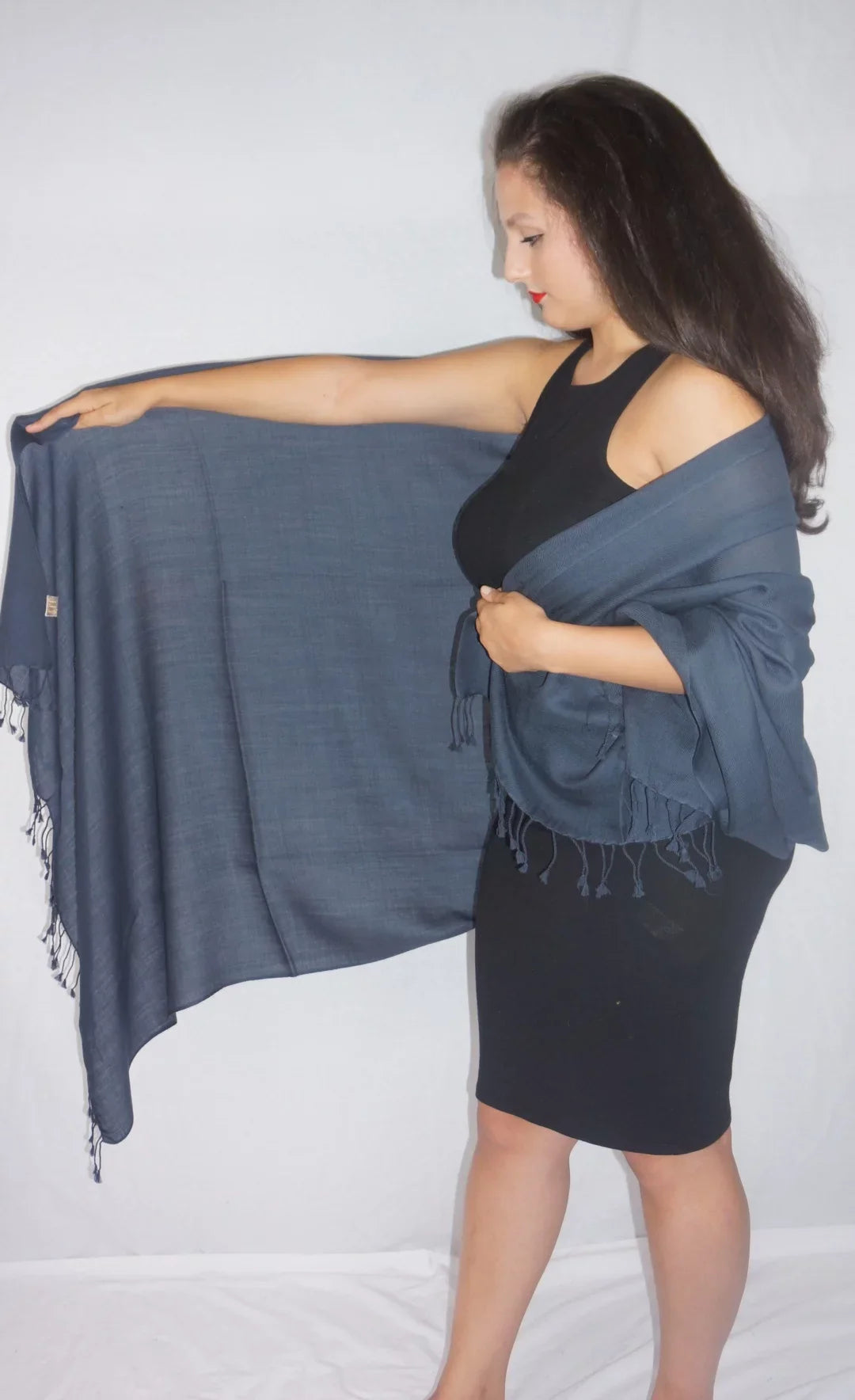 (Dark Shawl/Shawls/Scarf/Scarves/Wrap/Stole/Muffler/Cape/Ruana/Blanket/Throw/Pashmina Charcoal Scarf/Wool/Silk Shawl/Cashmere Shawl) Regular