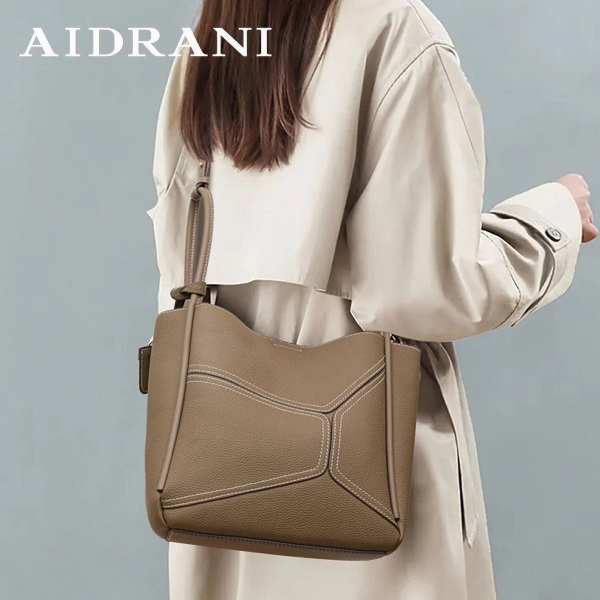 Fashion Aidrani women's commuter new Ladies bag 2024 retro Tote bag leather