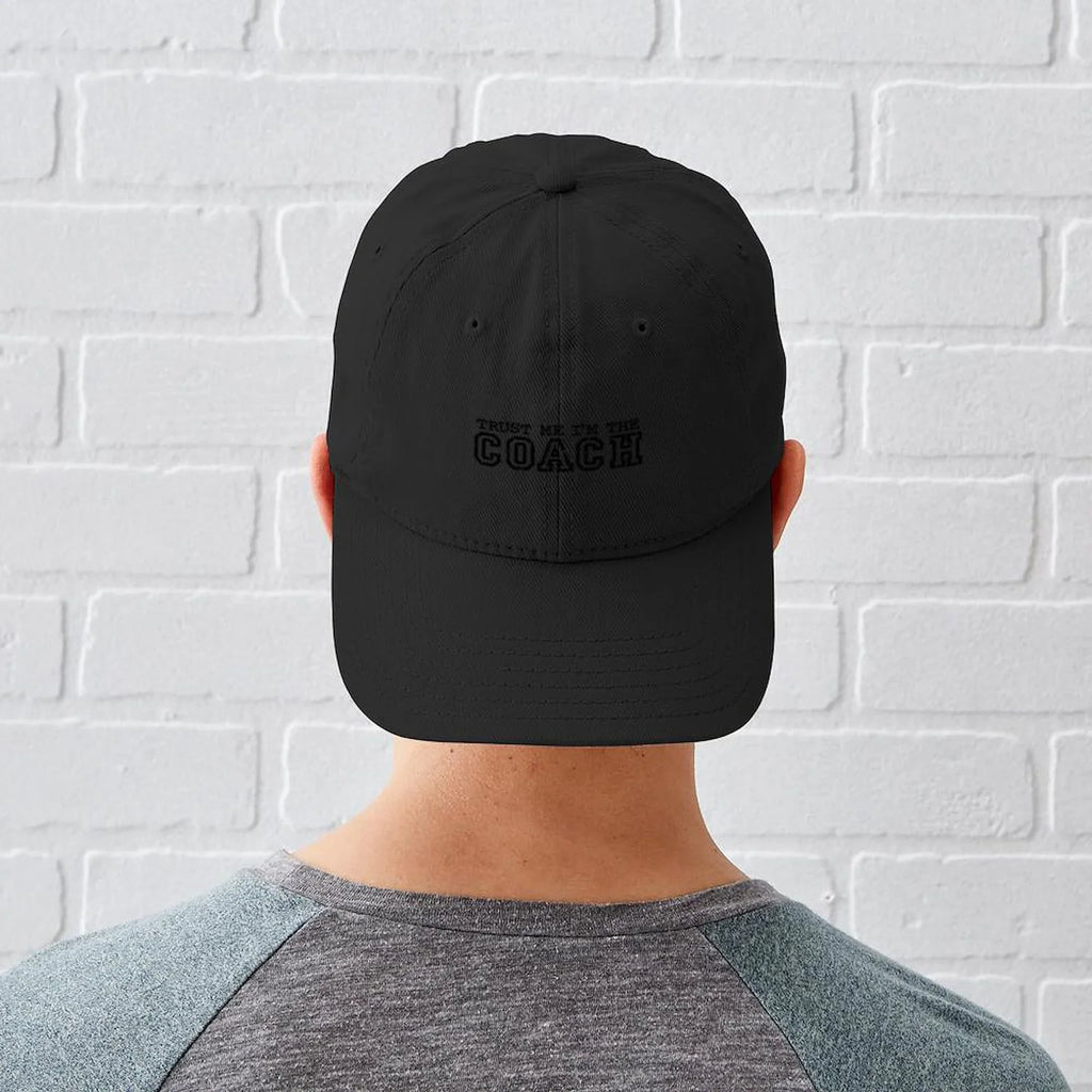 Black I'm Baseball Hat Black - Coach - Me Printed Canvas CafePress Trust Cotton Cap The Adjustable