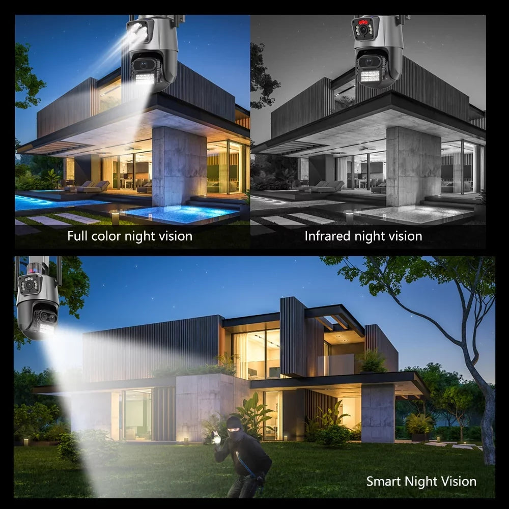 Audio 2-Way Kepeak Dual Vision, Waterproof Wi-Fi View, Security Night Home exterior 360° Surveillance Camera, Cameras Lens