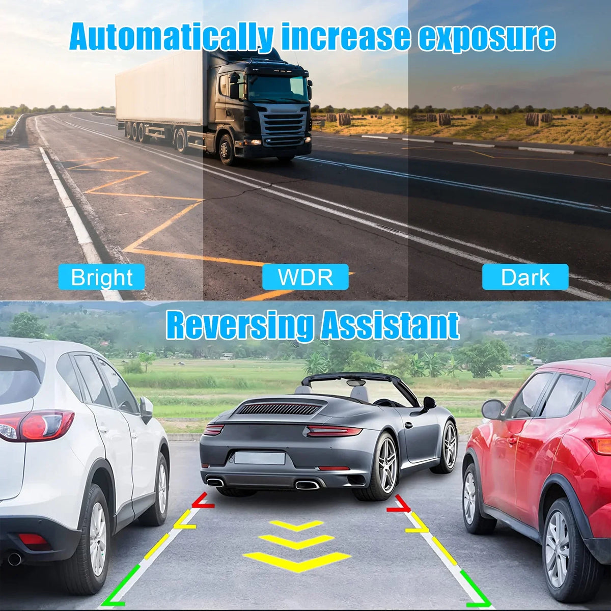 170° FHD Front Cam Camera - Screen LCD Blue) Wide Driving Touch Angle, Dash Rear Inch DVR 4 Recorder and 1080P (Sky Car G-Sensor,