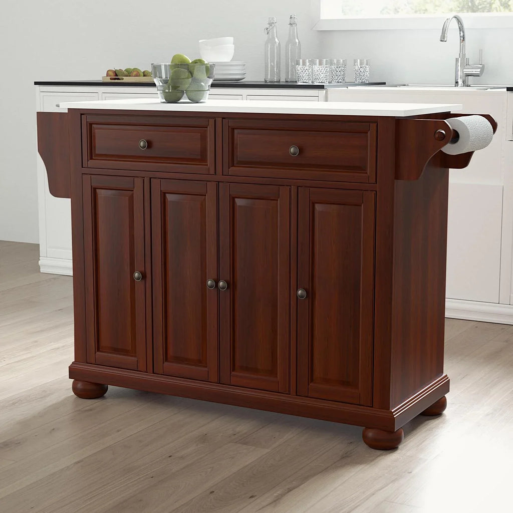 Top Country Black/White Stone Kitchen Island/Cart dimension Maykoosh Cottage Full