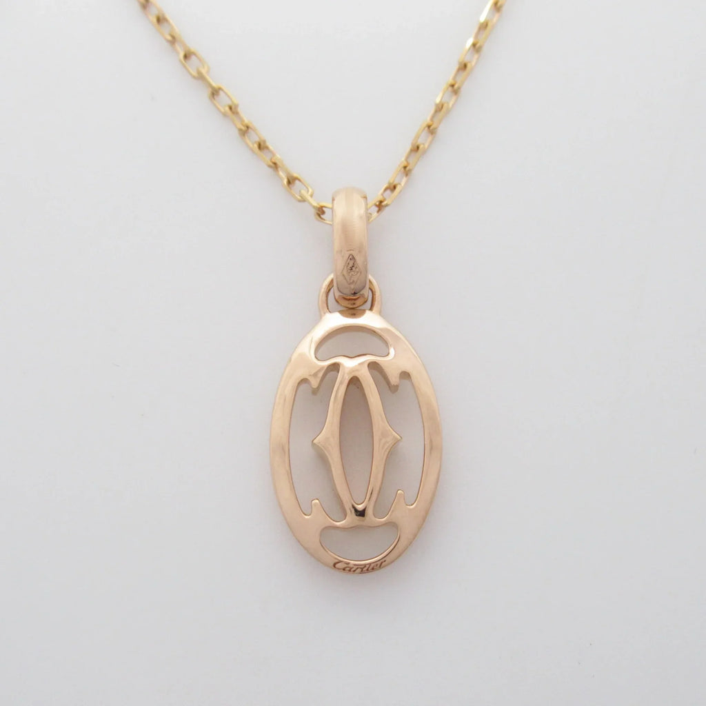 Necklace diamond K18PG(Rose Gold) Necklace Logo Clear CARTIER (Good) Clear double Pre-Owned