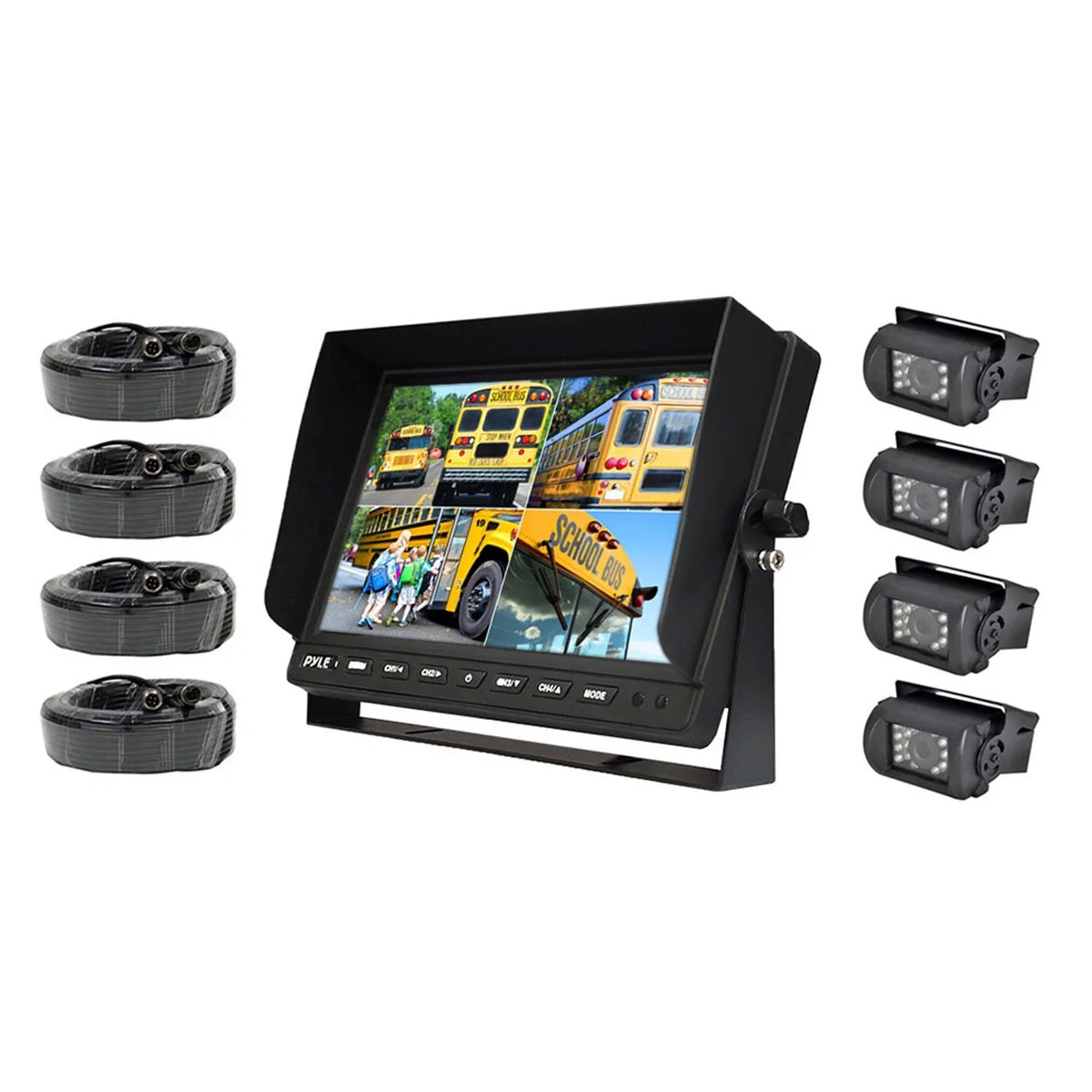Backup Rearview 10 Inch Cameras Pyle with Video Monitor Weatherproof System & 4