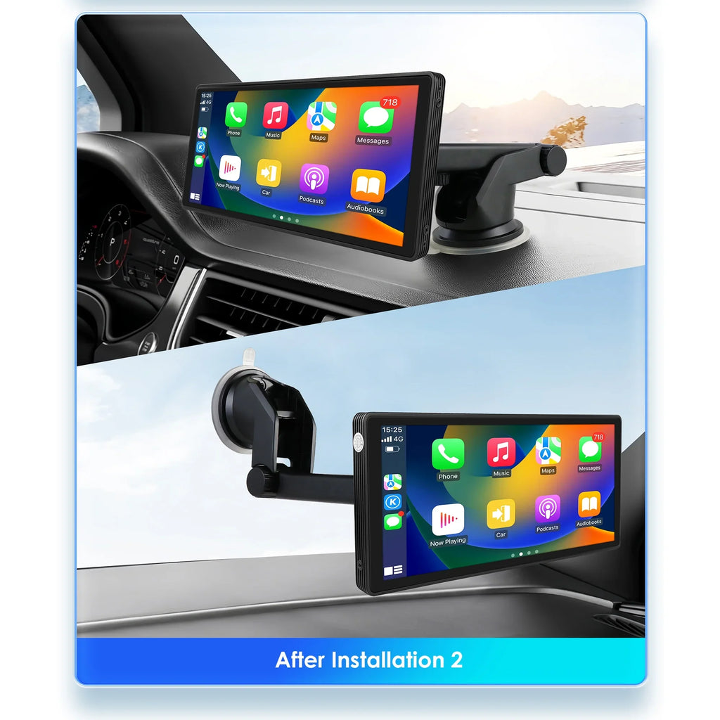 Bluetooth Head Unit Mirror 360° Link Carplay 10.26" Radio Navigation Player Stereo Touchscreen Android Auto FM GPS Car Adjustable