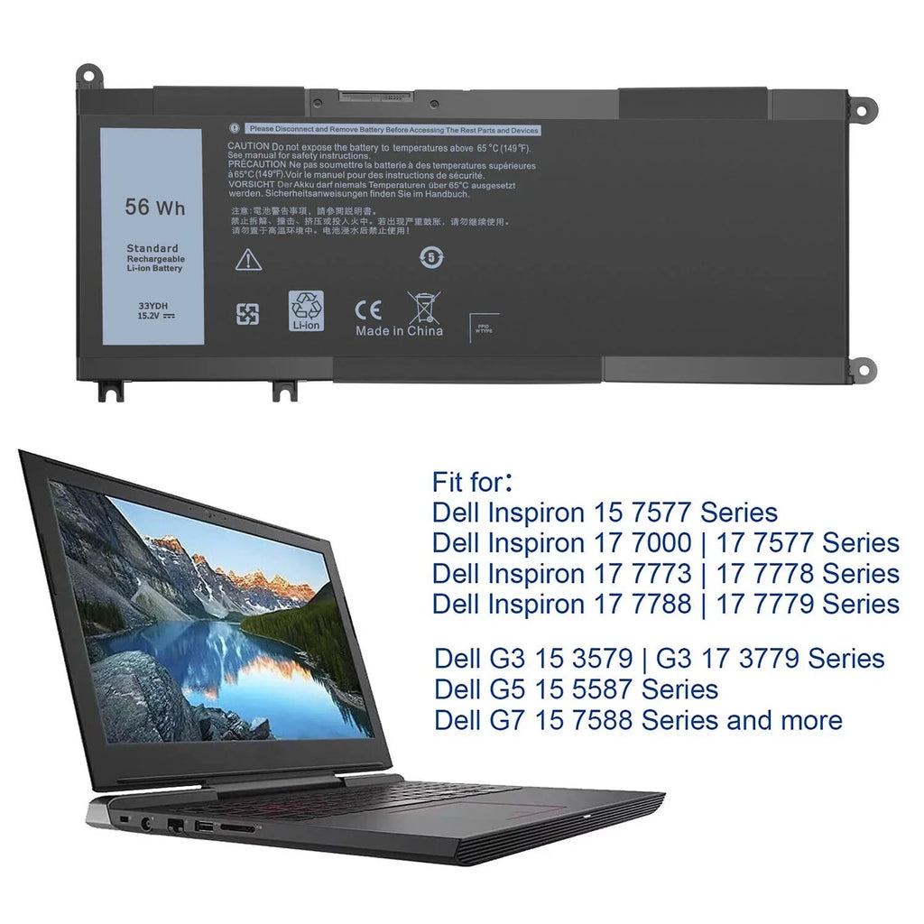 7000 Battery 17 Laptop 15 For 7779 Inspiron G3 33YDH 7778 2in1 7786 7773