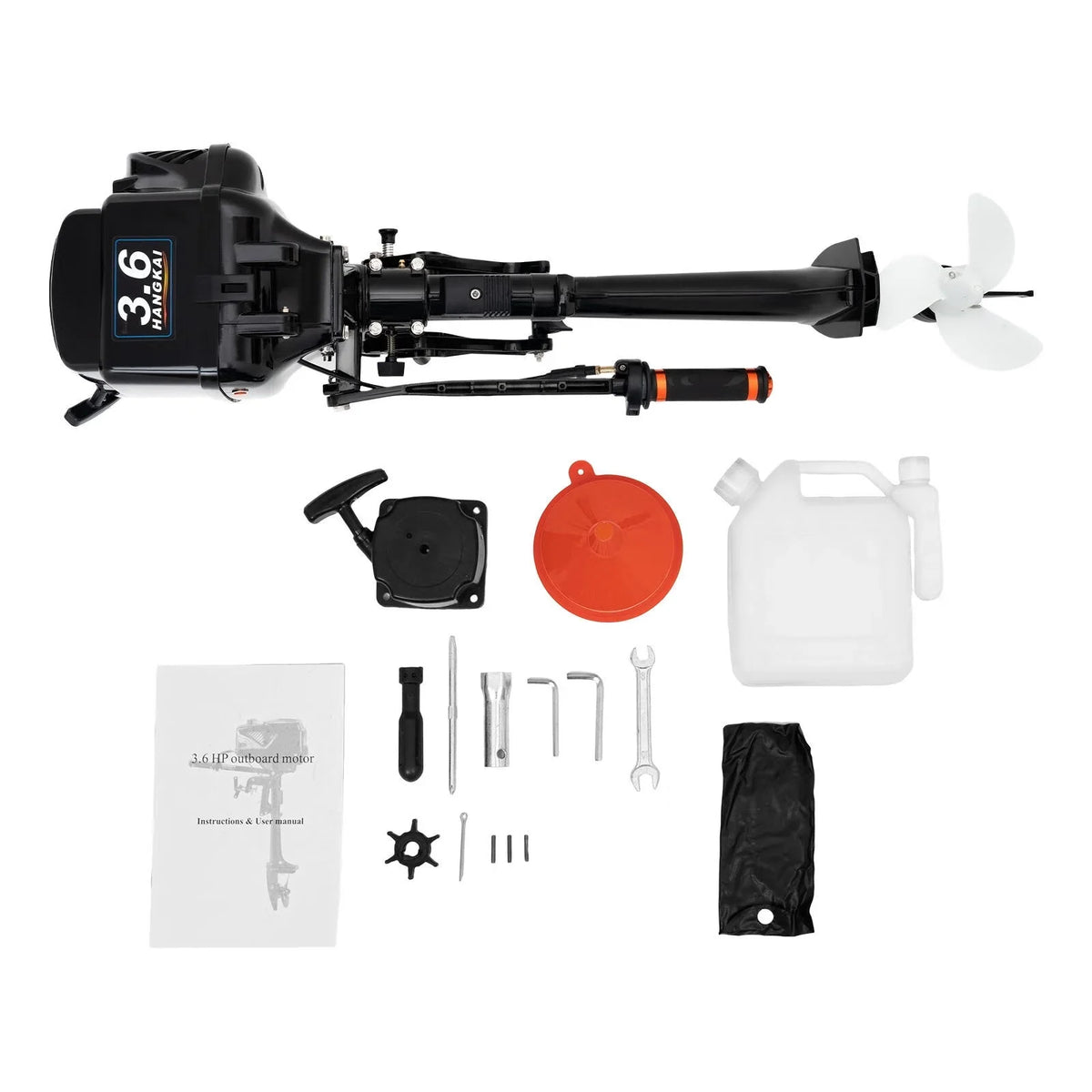 Boat Motor for Aquaculture Stroke 2 Engine Fishing Outboard WUZSTAR Motor,Trolling Boat Adventure 3.6HP exterior