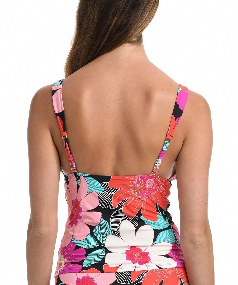 Top La Women's Tankini Blanca 6 Knot Trim Pink dimension Swimsuit