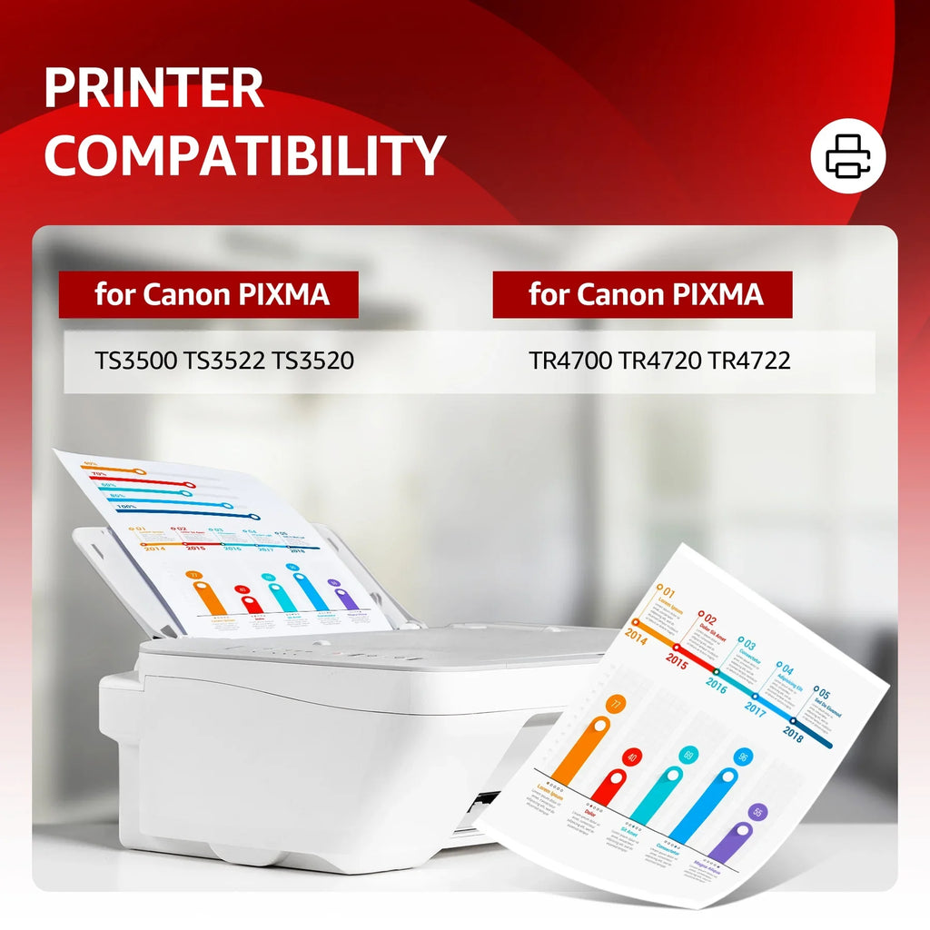 Pack) Ink Printers(Black Canon 275XL TR4700 for Replacement for TS3520 and 276 Color, TS3522 Ink 275 TR4720 Cartridges 2 TS3500 PIXMA and