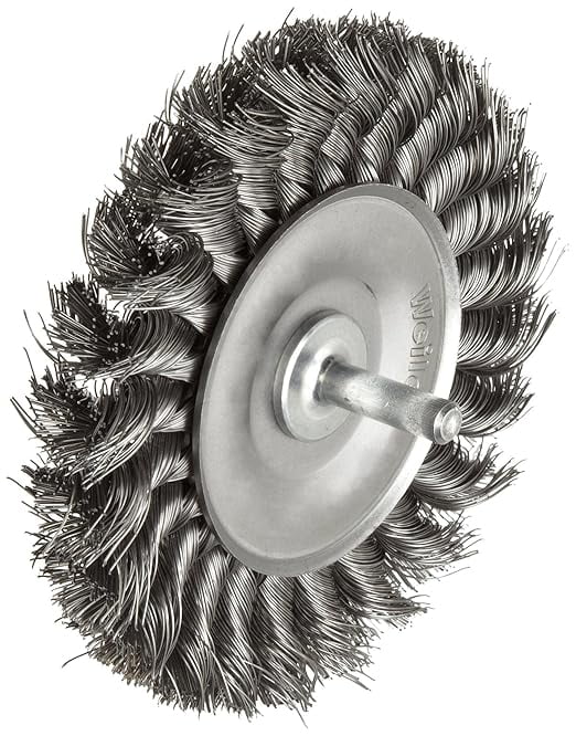Stem, Knot Made Wheel, Wire 4" .014" Fill, the Stem-Mounted USA 17687 1/4" Steel Weiler in
