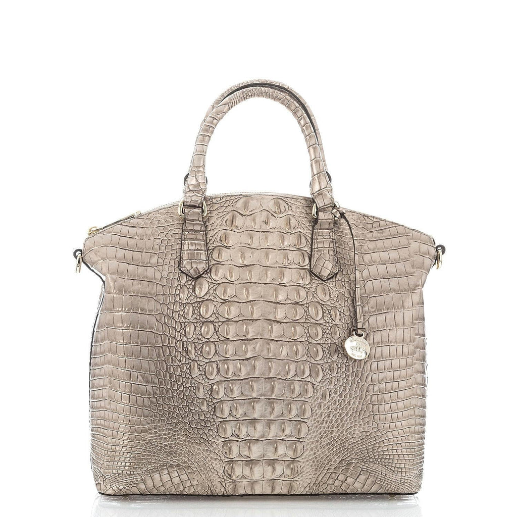 Satchel Brahmin Sugar Cane Duxbury Large Silver/Metallic