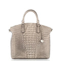 Satchel Brahmin Sugar Cane Duxbury Large Silver/Metallic