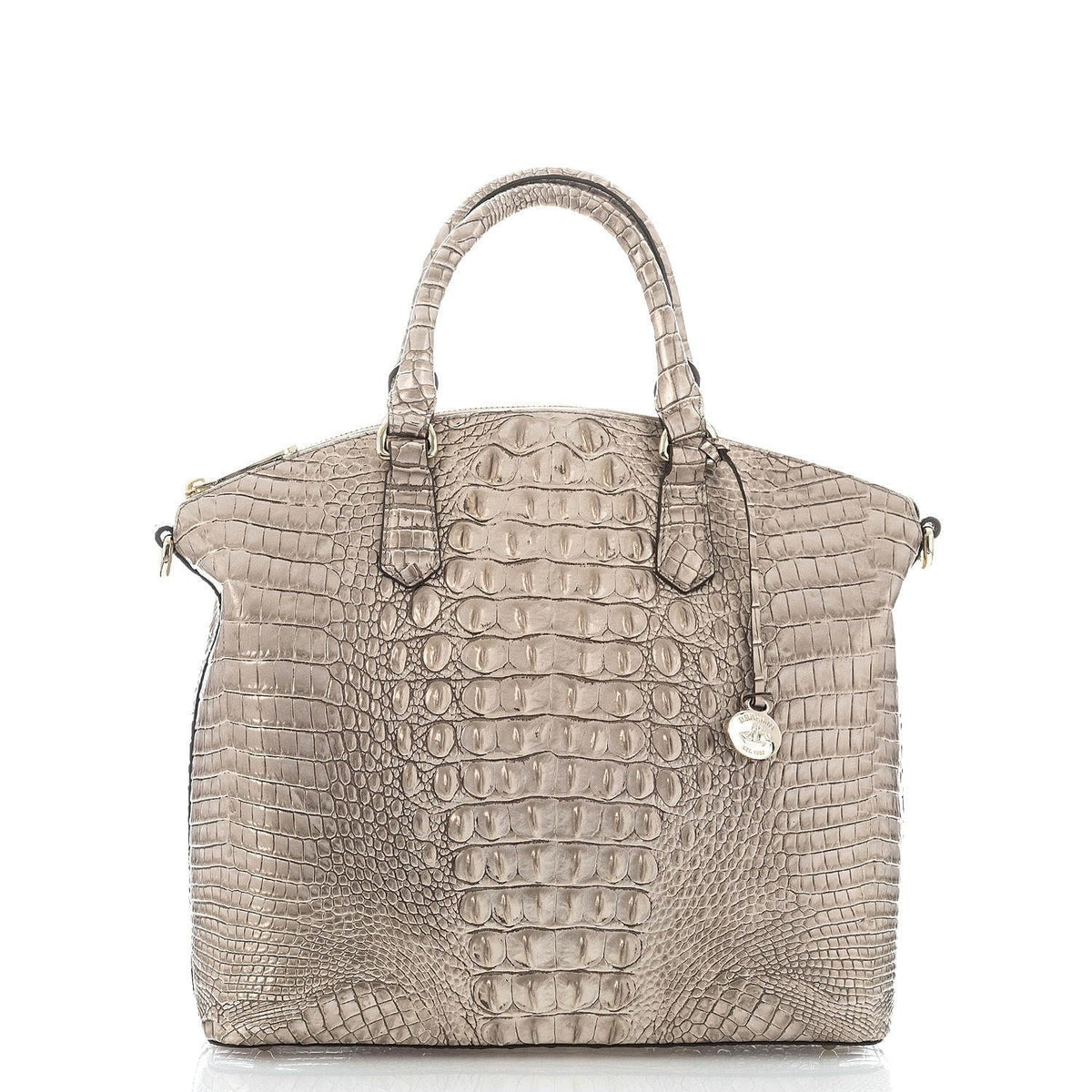 Satchel Brahmin Sugar Cane Duxbury Large Silver/Metallic