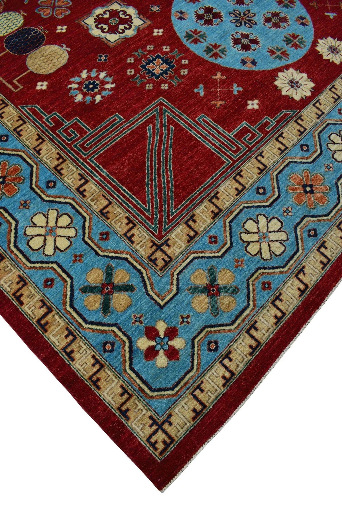 13'8" Red/Lt. Aria Blue Rug, Roselyn 9'11" x