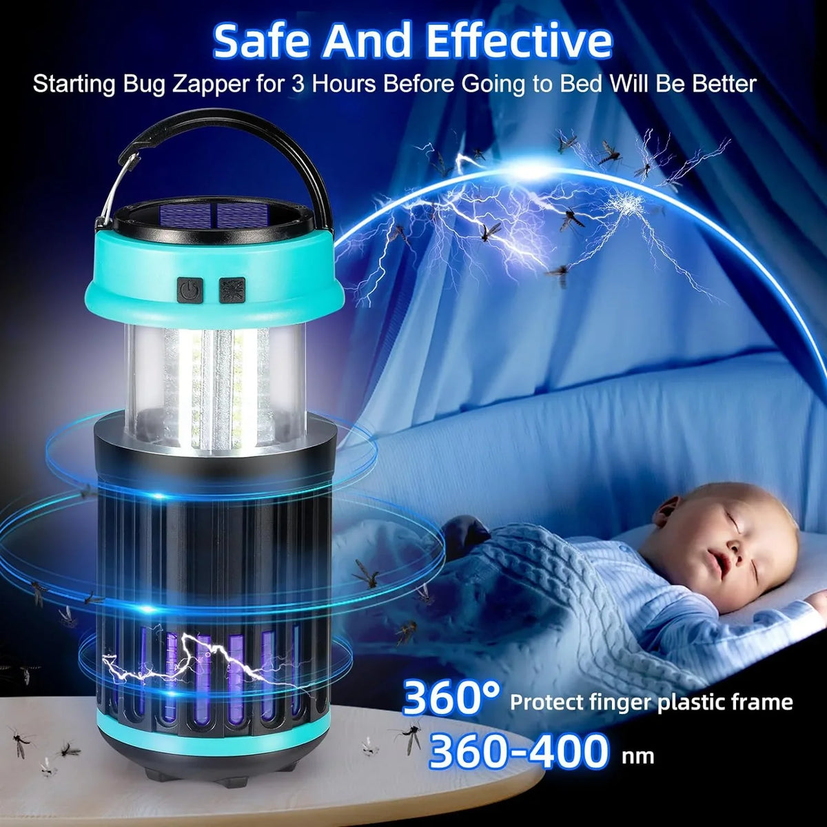 Solar exterior G·PEH Indoor Trap 3 in Zapper Camping Mosquito 1 Bug Emergency exterior with Zapper Home, Rechargeable Backyard, Zapper Waterproof, Home, Bug for Bug for Zapper, Fly Light