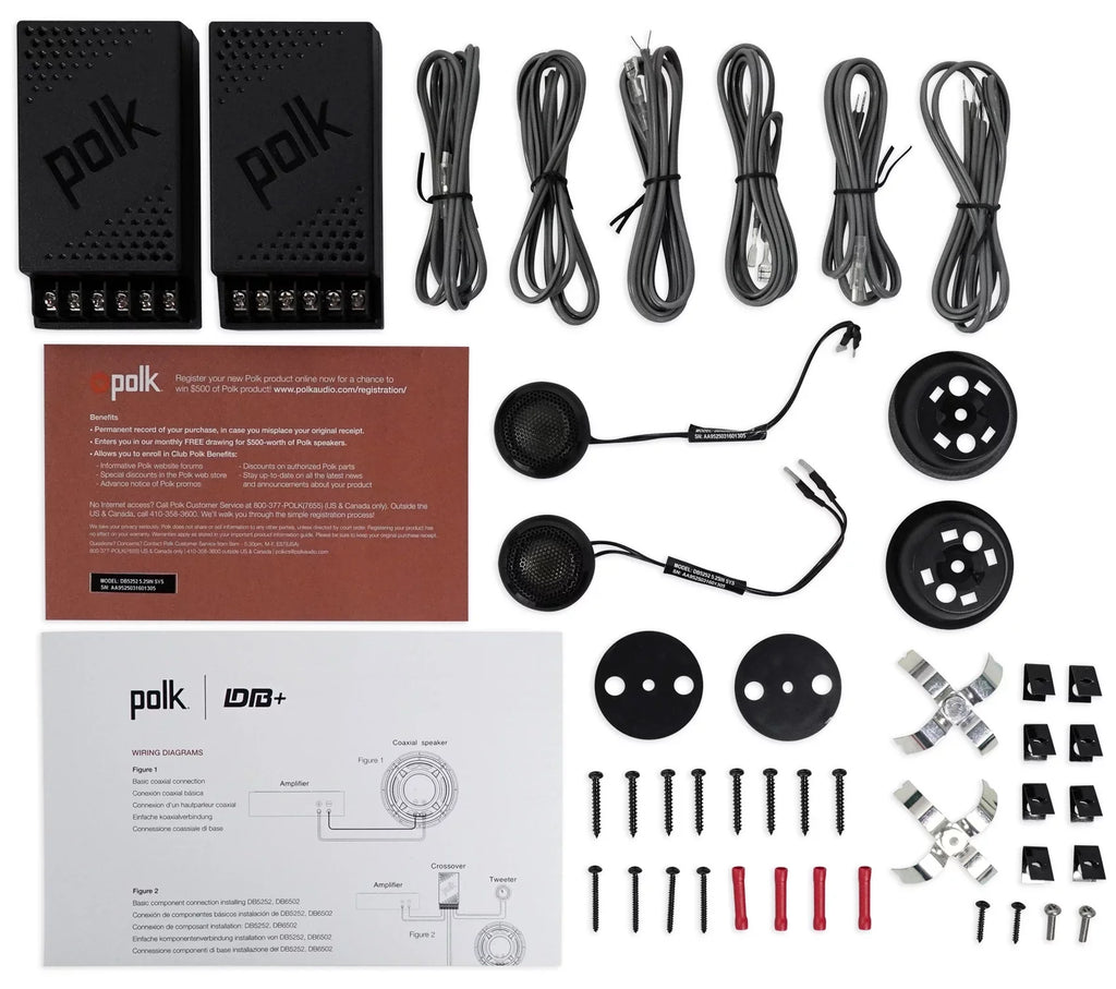 Audio DB5252 Component Speakers+2) 600w 5.25" Polk Speaker Car/Marine