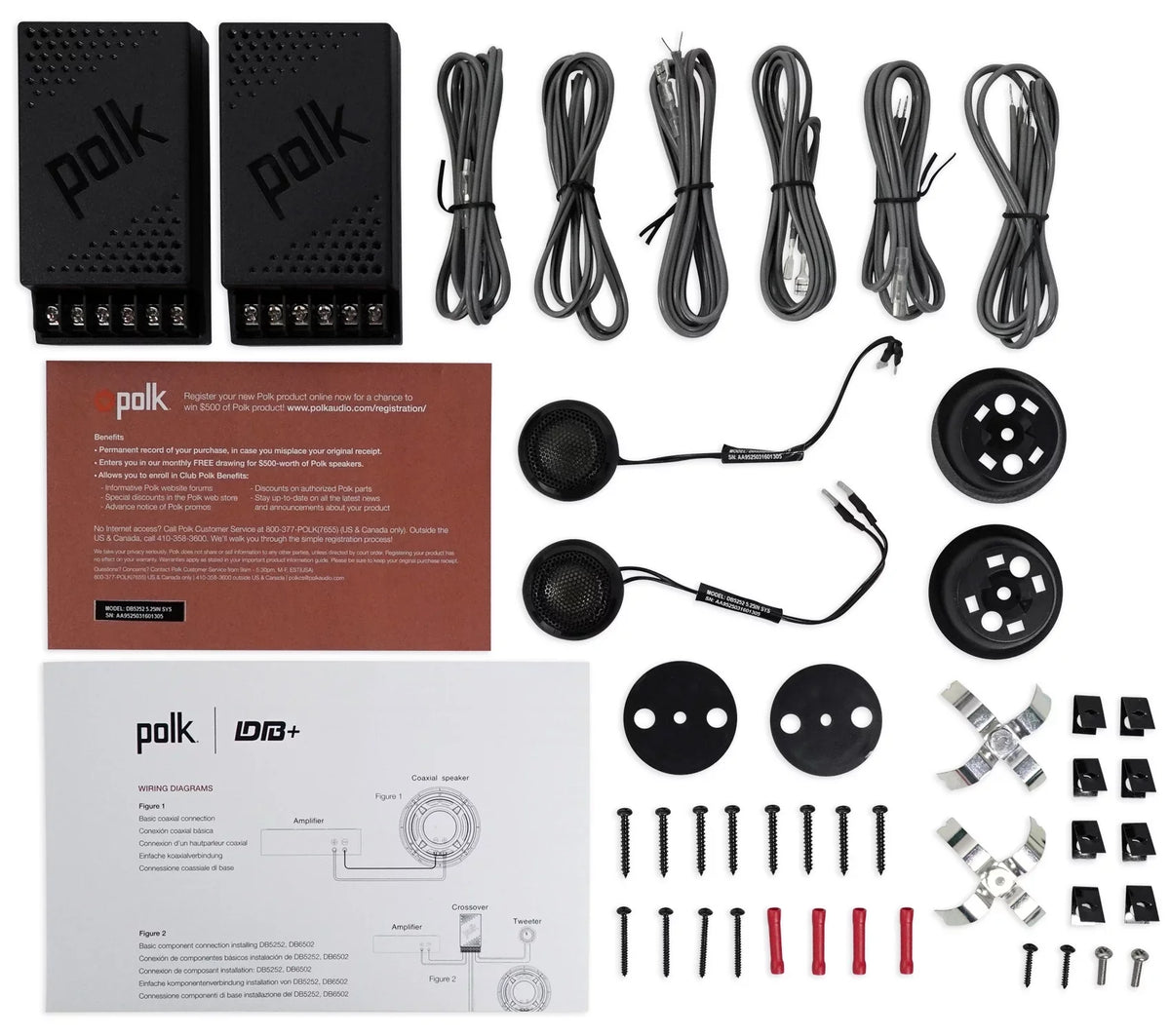 Audio DB5252 Component Speakers+2) 600w 5.25" Polk Speaker Car/Marine