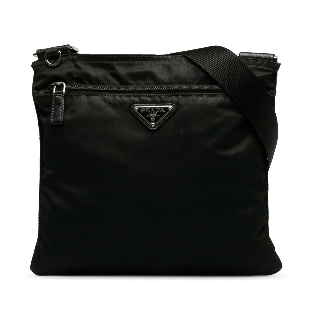 Authenticated Black Pre-Owned Nylon Tessuto Prada Crossbody Fabric Unisex (Good) Bag Crossbody