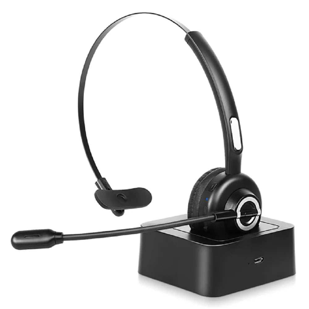 with Comfortable Charging Mute Tecno Dock with Headset for Wireless Camon Headset, Phone Wireless Base Bluetooth Cell 17 Noise Headset With Microphone, UX-M97 Mic Isolation Charging Function