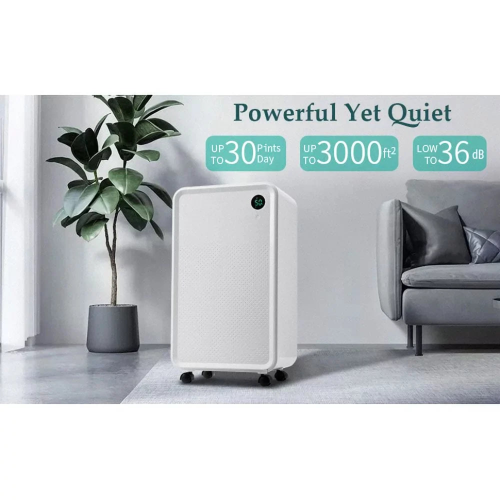 2L Medium for Dehumidifier with Basements 30 liquid Auto 3,000 Ft. Sq. Tank, Pint Rooms or Dehumidifier and Large Manual to Churanty Drain,