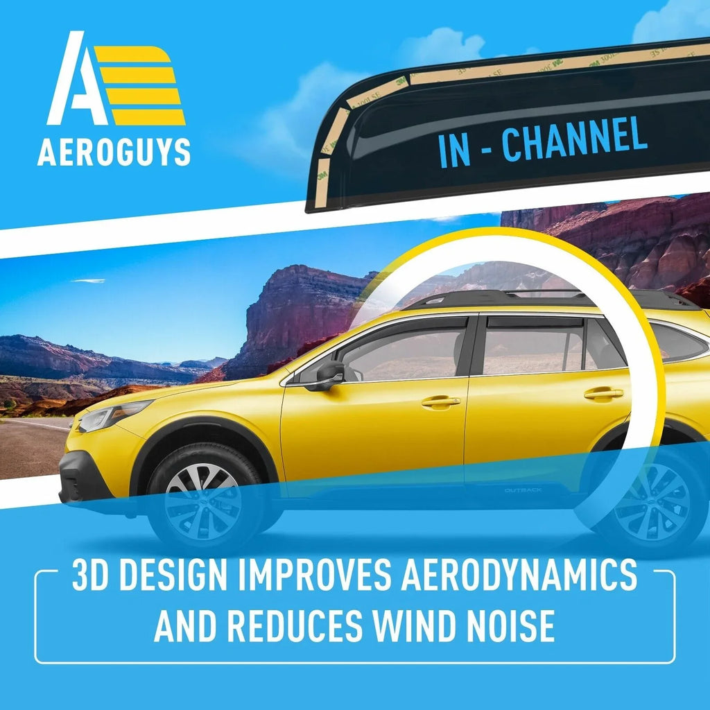 Durable AEROGUYS Wind 2020-2024, Sun Visors Accessories Car AG0268 Guards Window Visors, Vent Deflectors, - Subaru Fit Deflectors Outback 4pcs. for Window Extra Rain Visors, In-Channel