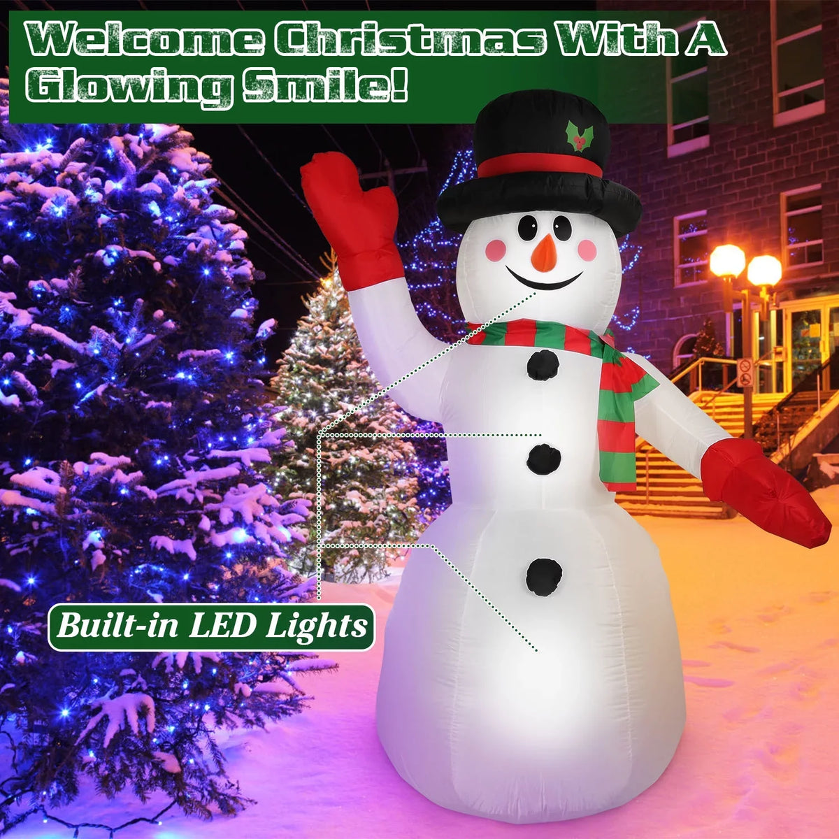 Light for Huge Lawn Holiday Blow Inflatable Up Yard Holiday iMountek Snowman Decor Party 7.9ft Giant Up Snowman, Decoration, Winter Yard Christmas Garden