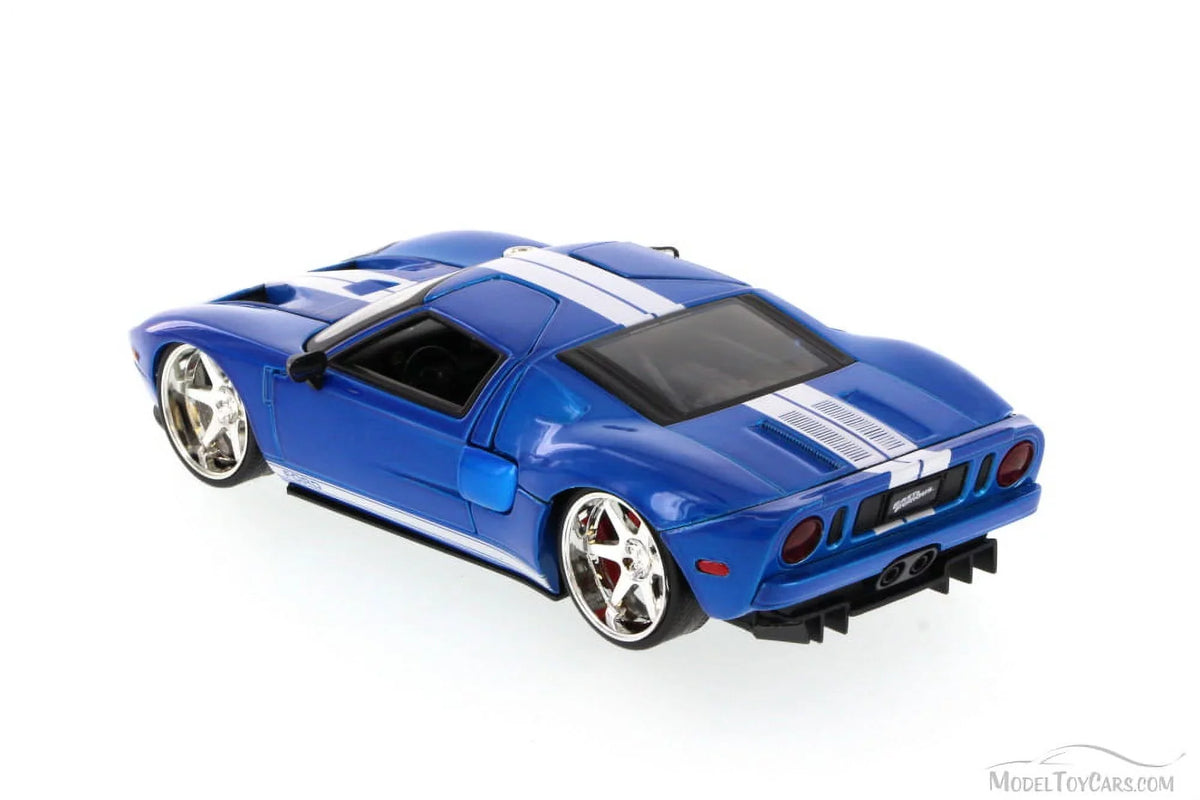 with 1/24 Jada" Car Furious Diecast (2015) Movie GT \Fast Model by White & 7\" Blue Stripes
