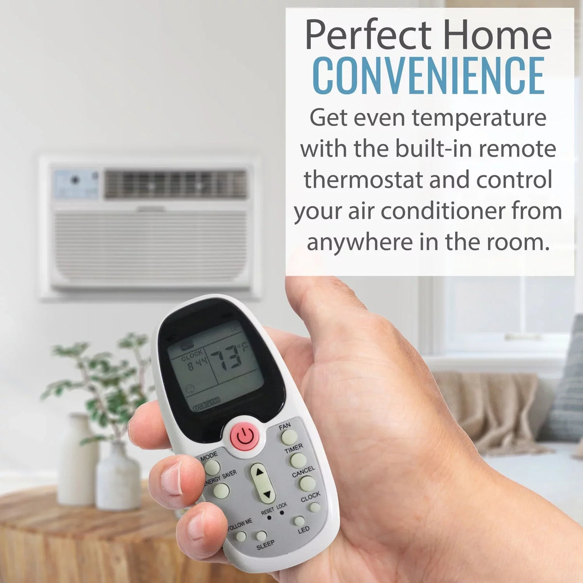 Through-the-Wall Sq. 700 Keystone Ft. Conditioner, White BTU 14,000 Air