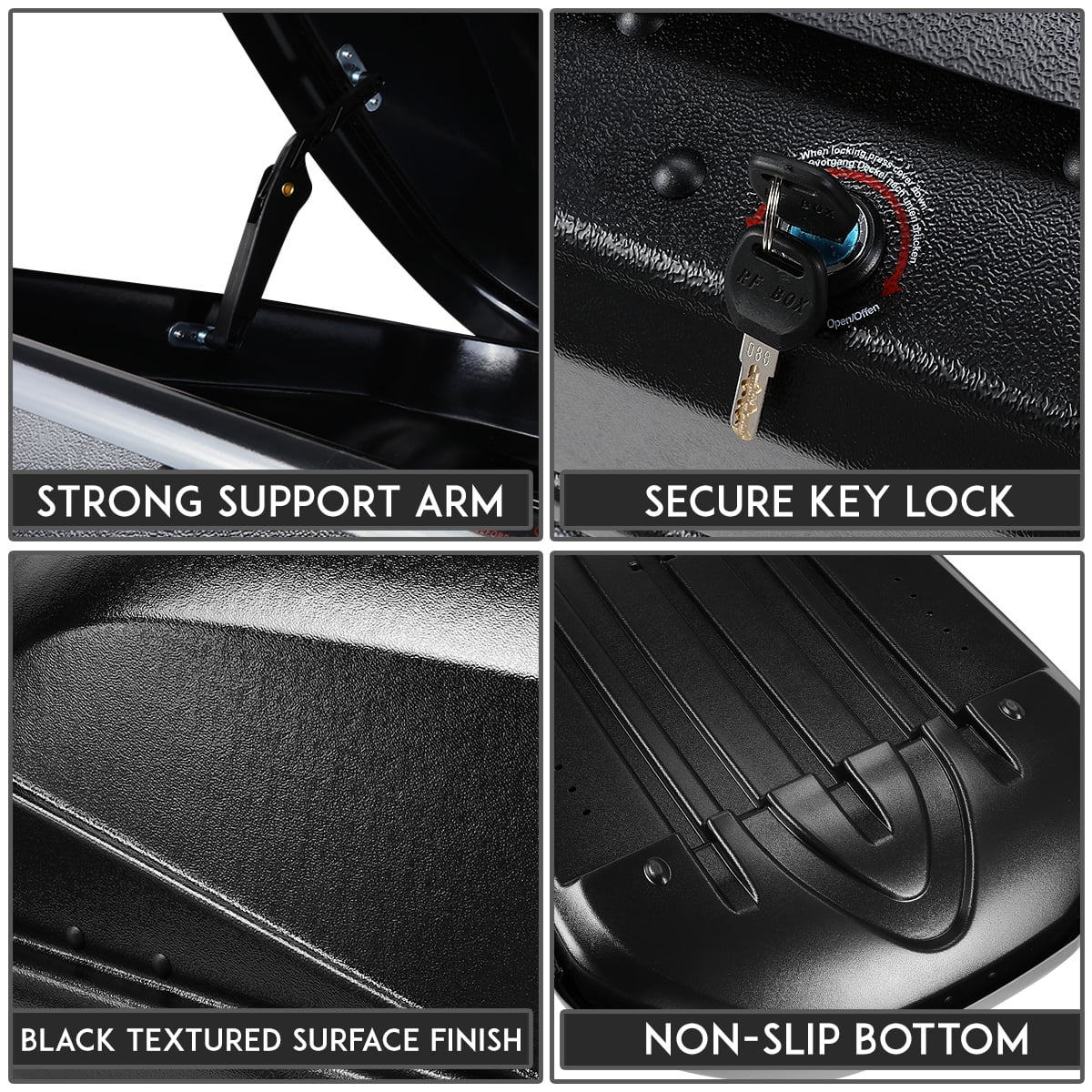 2018 Luggage Waterproof Cargo w/Lock+Keys Explorer Bar+Top to PT-ZTL-8098-BK (Black) For Box Motoring Roof 2016 Aluminum DNA 17 Carrier Corss Rail Pair