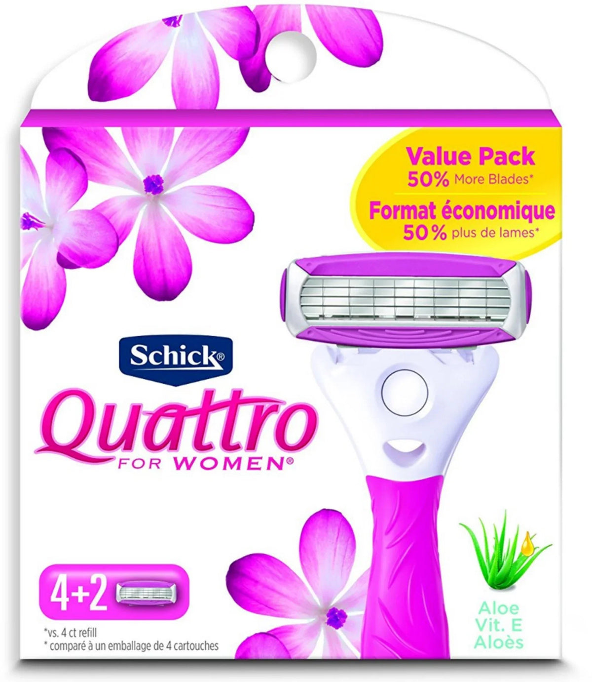 '- Blade Smooth 6 Quattro Women Refills for Ultra Razor ea 6 Pack Schick