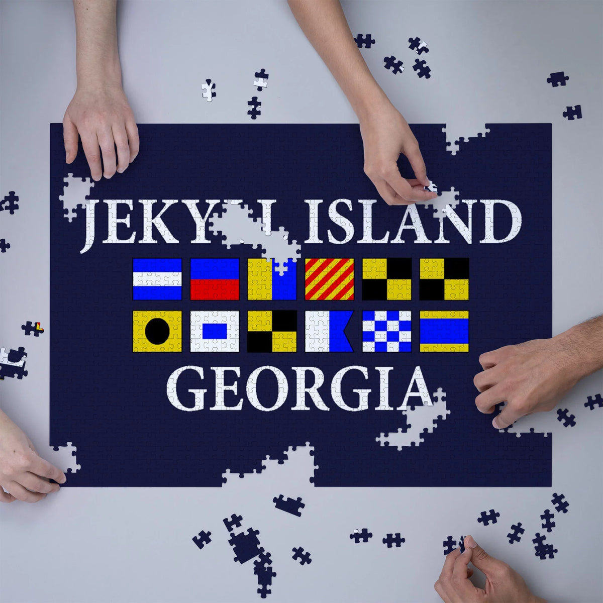 Challenging USA) in Nautical for Flags Piece 19x27, Georgia, Adults Puzzle and Jekyll Island, Made dimension Family, (1000 Puzzle, Jigsaw