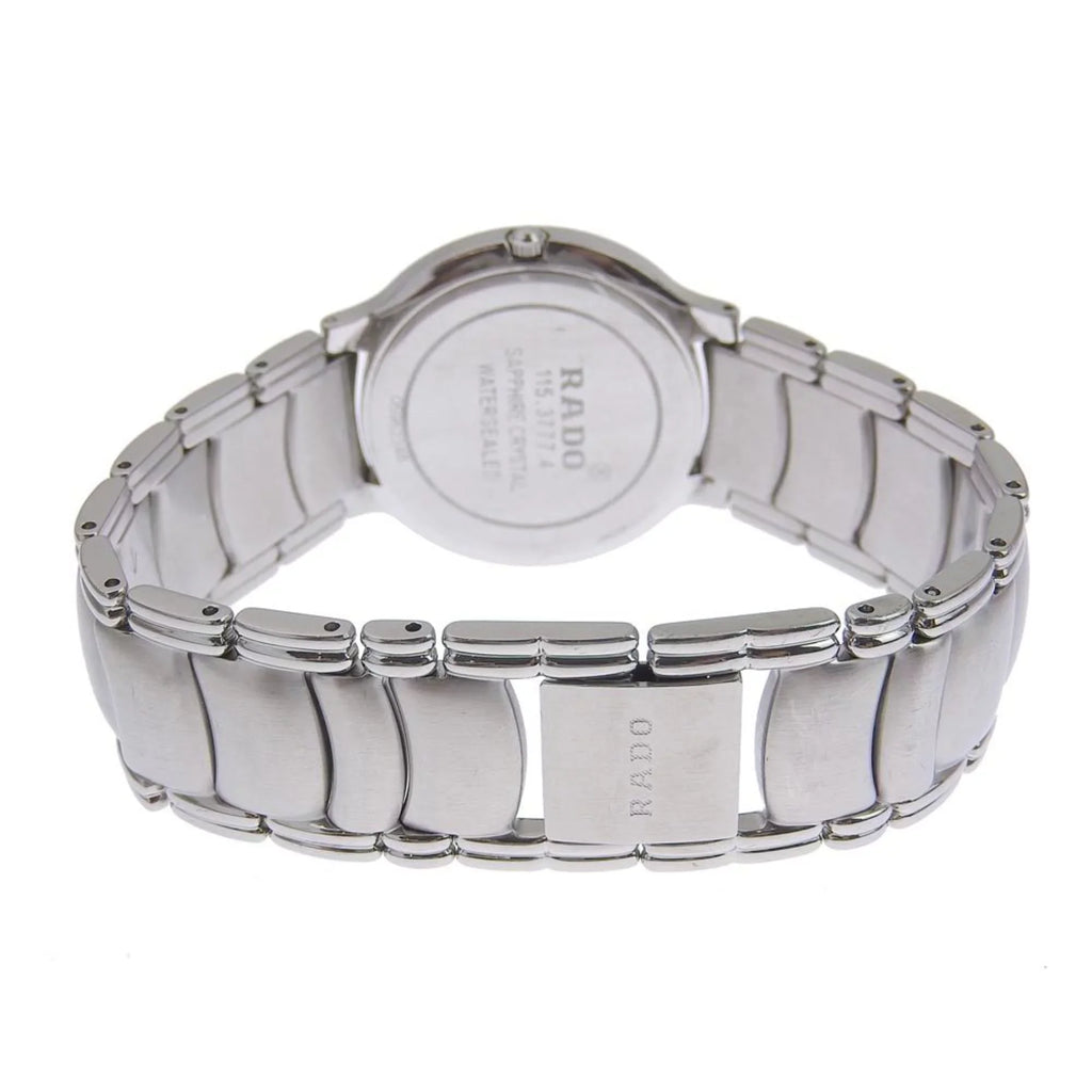 dial Rado black quartz (Good) men's 4 3777 Pre-Owned 115 battery Florence RADO watch