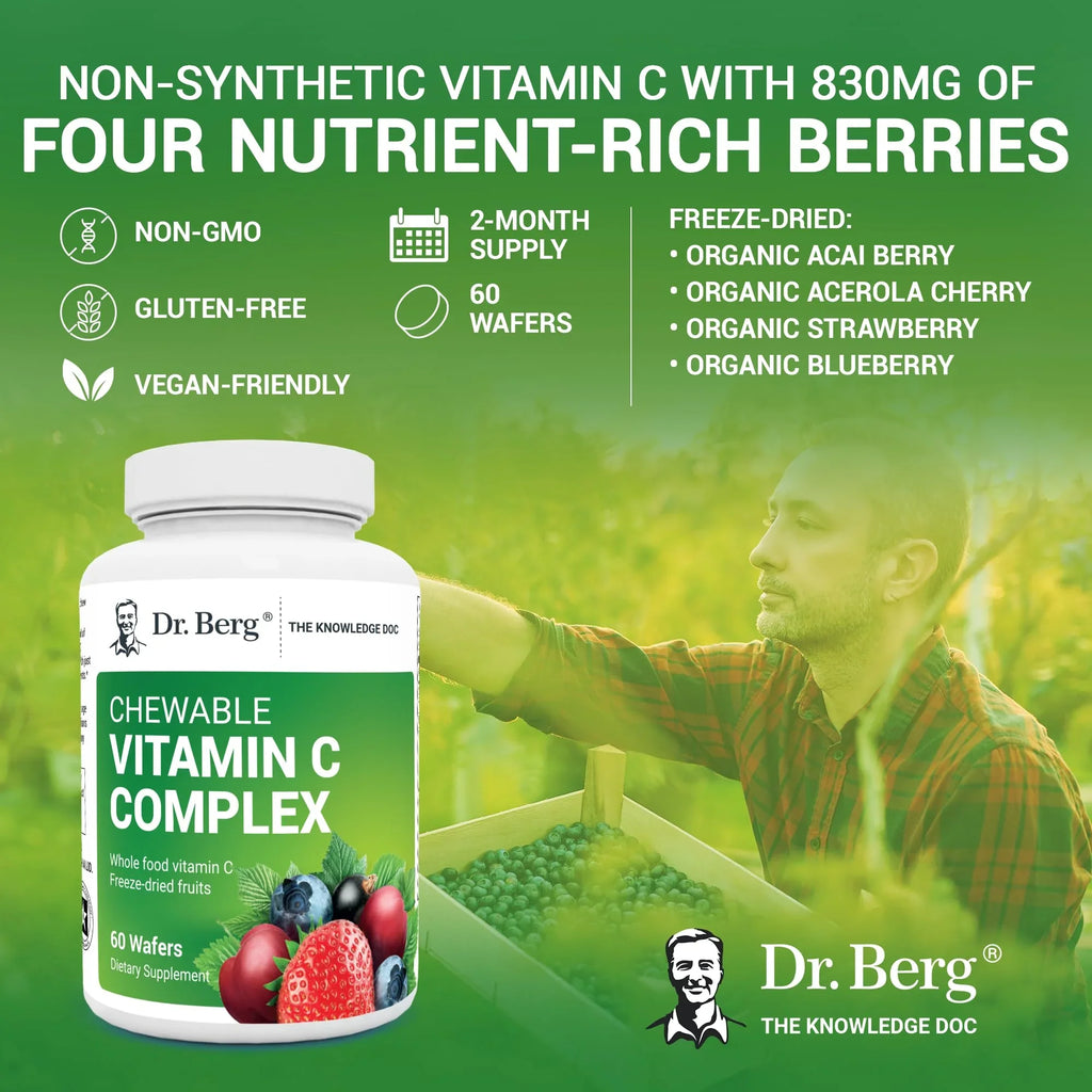 Chewable - from Vitamin Vitamin Tablets Complex C 60 C Berries, Berg Wafers Dr. Chewable Real