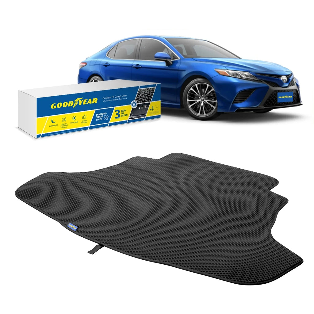 Camry Cargo Toyota - & Waterproof, Duty with Heavy Technology Diamond Shape, Custom Fit Goodyear Trunk Dirt Liquid GY004551 Liner - Anti-Slip Luggage - Mat Cargo Liner, 2018-2024 for Liner Trapping