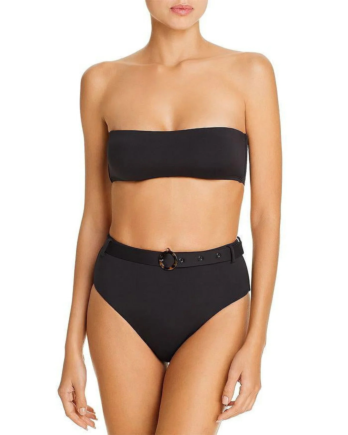 BLACK Bikini High-Waist Belted Large US Swim Bottom, Aqua