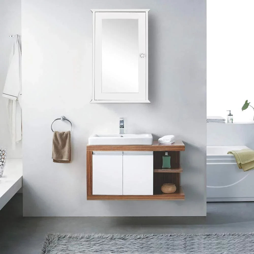 with Shelves BSL Door Cabinet and Storage White Medicine 2 Cabinet Mount Bathroom Wall Mirrored Organizer Adjustable Single