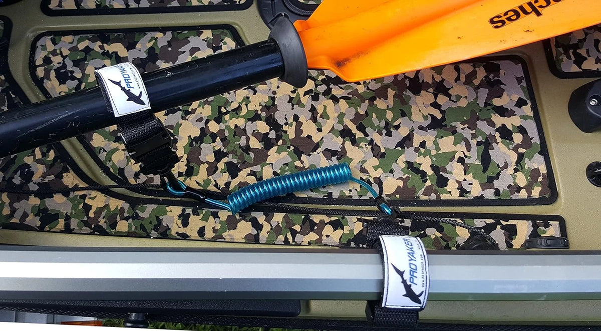 Strap, Fishing Boat or Stakeout PROYAKER Dual Paddle Hobie Rails or H-Rail for Rod, Pole