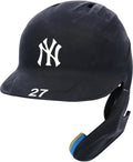 2022 and 4, Giancarlo York During Batting Played Stanton - Certified New Helmet 16, Games Navy Worn 15, Authentic 19, Yankees Fanatics #27 Game-Used on October