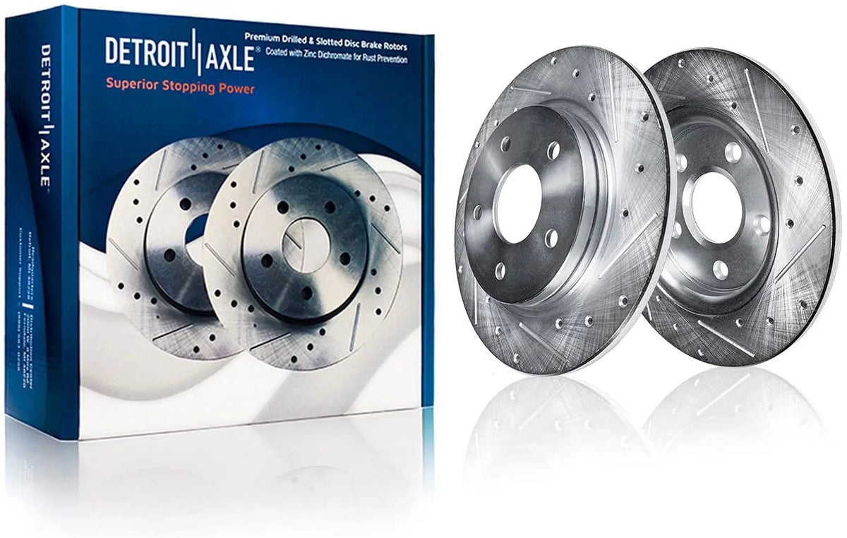 2011 Rotors Brake 2013 2014 Slotted 2015 2009 Axle Brake Replacement Jeep Pads for Ceramic Wrangler Front Detroit 11.89'' Drilled 2008 Kit 2012 2007-2017 : & Front Rotor Rear 2010 2016 - Brakes
